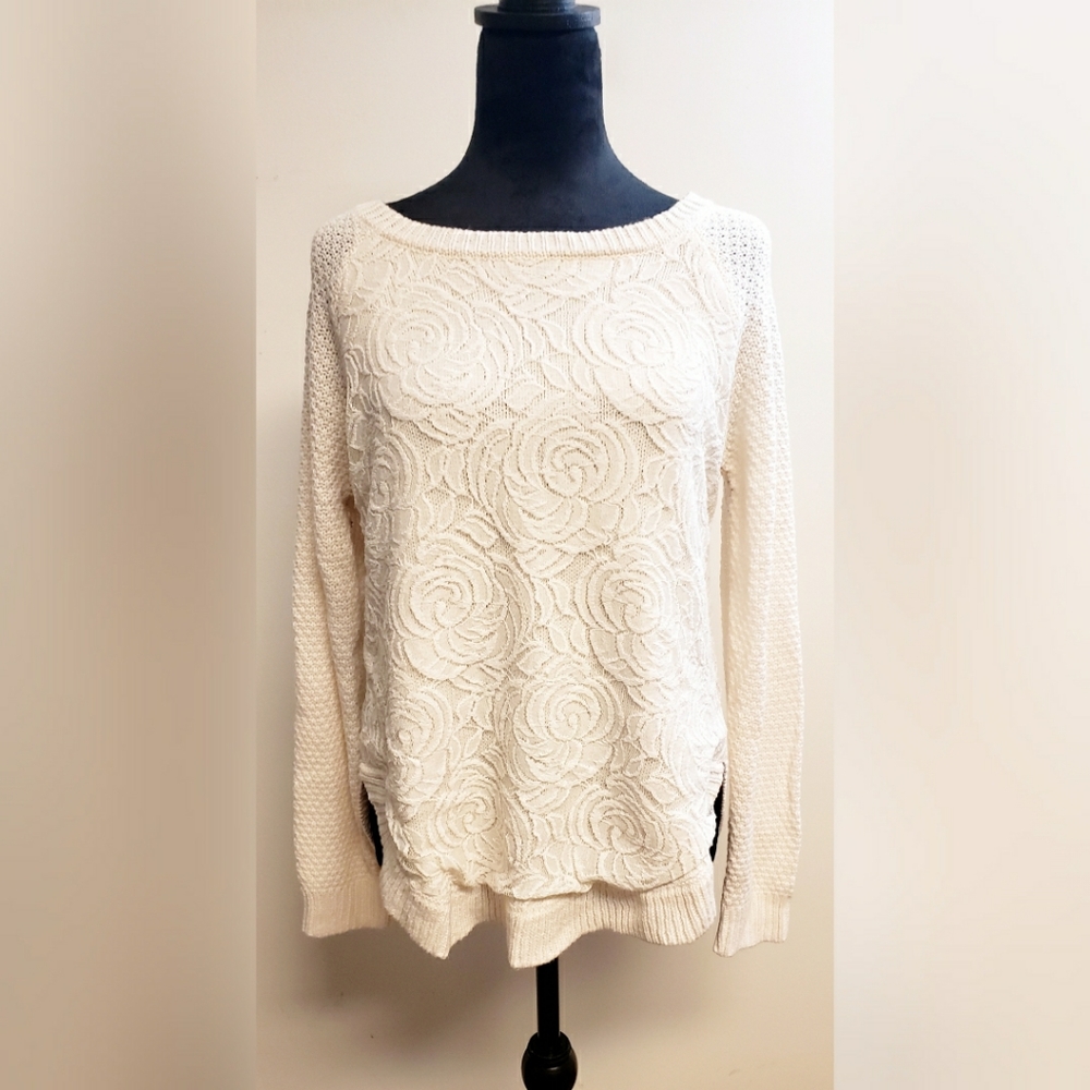 Lace Cream Colored Sweater